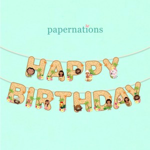 HBD Moana  Bunting Flag